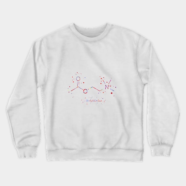 Acetylcholine molecule Crewneck Sweatshirt by RosaliArt